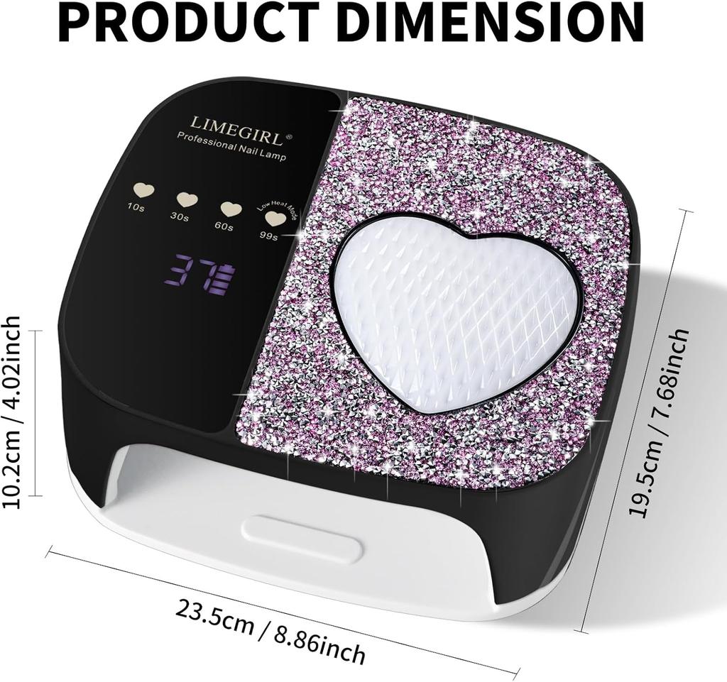 UV LED Nail Lamp Kit, Fast Curing, 4 Timer Settings, Cordless Rechargeable for Gel Polish Manicure & Pedicure