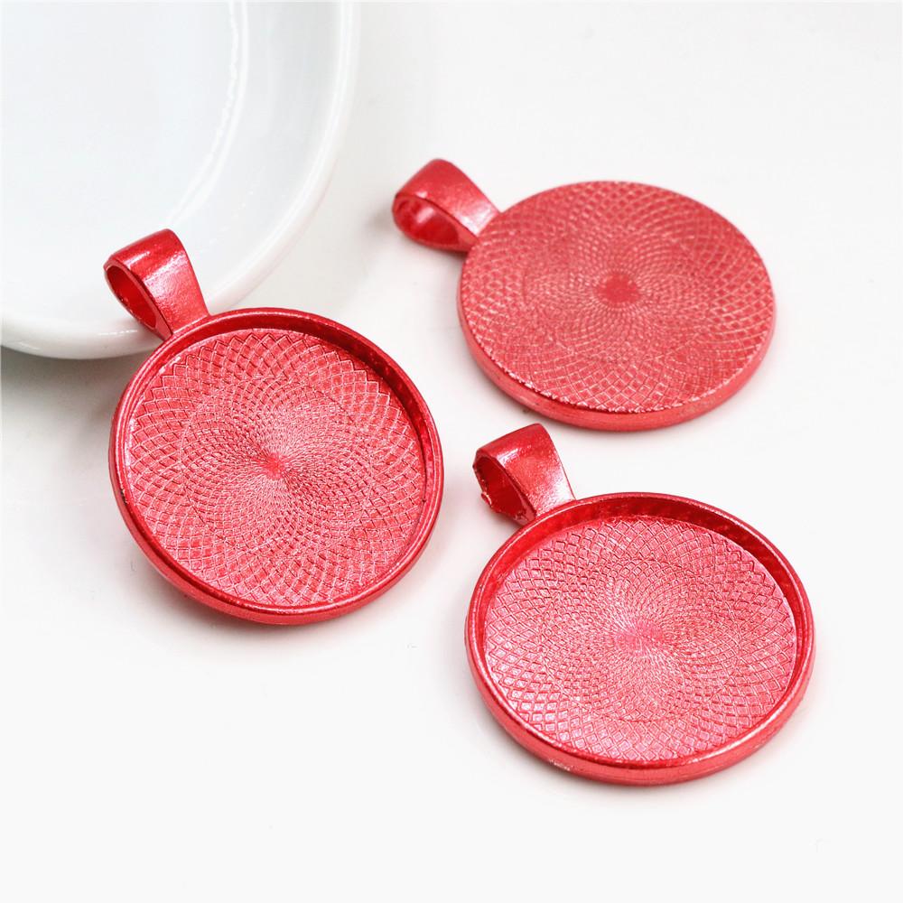 5pcs 25mm Inner Size Pendant Cabochons Blank Base Setting Bezel Tray Alloy DIY Jewelry Making Accessories for Necklace Keychains