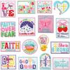 Faith On Tiktok Embroidery Cloth Sticker Holiday Costume Decoration Love Strawberry Patch Sticker Flower Letter Embroidery Stamp Ironing