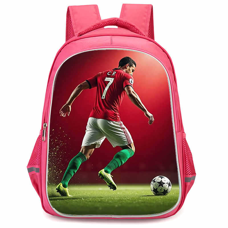 Cr7 Rucksack Hochauflösender Druck Große Kapazität Multifunktion Reißverschluss Oxford Rückenschutz Leichter Rucksack