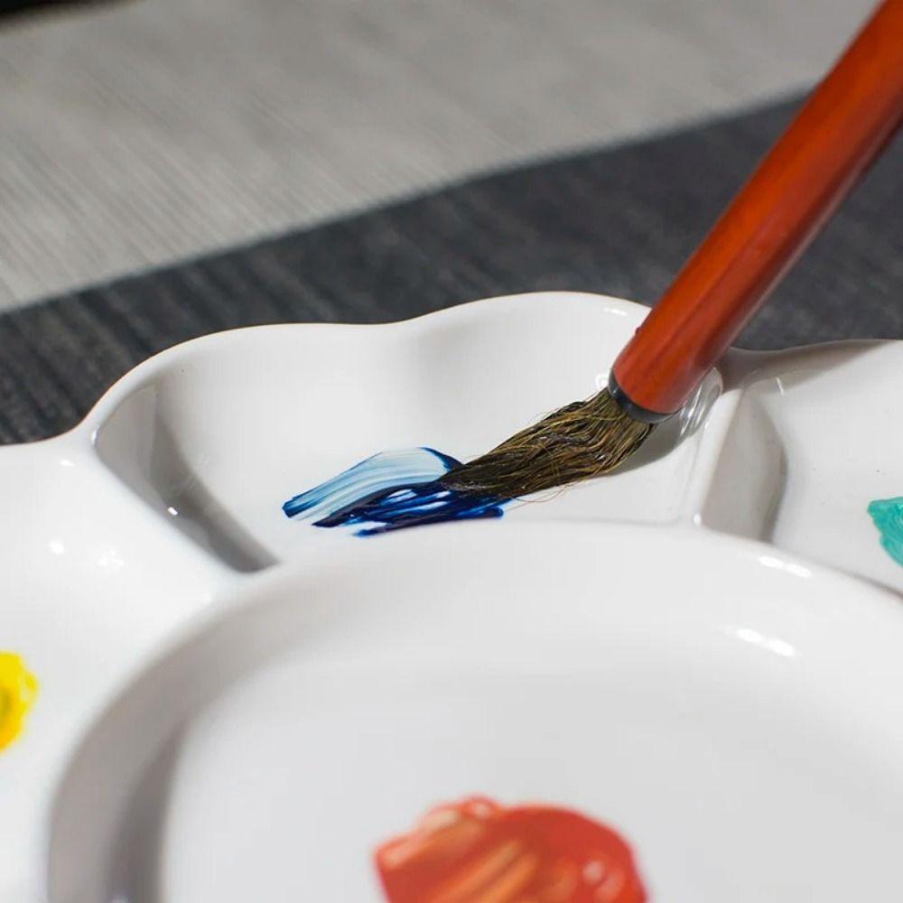 Ceramic Paint Palette Tray 6/7 Grid Mixing Colour Tray Porcelain Palette  Watercolor Dish