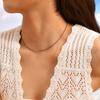 18K Gold Plated Two Tone Oval Beaded Chain Necklace for Women, Stainless Steel Clavicle Choker Necklace, Fashion Jewelry Gift