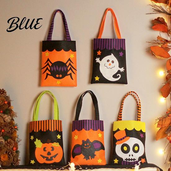 Skeleton Theme Party Supplies Halloween Candy Bag Cute Pumpkin Ghost Tote for Kids Spooky Containers Cartoon Pattern Treat Bag Party Trick or Favor