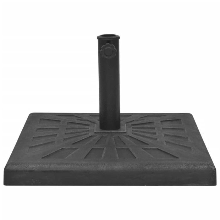 Base de parasol carrée en résine noire VIDAXL - 19 kg - adaptateurs inclus