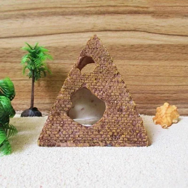 Simulation Pyramid Aquarium Ornament Landscape Shrimp Fish Shelter Fish Tank Decor Egyptian Decor