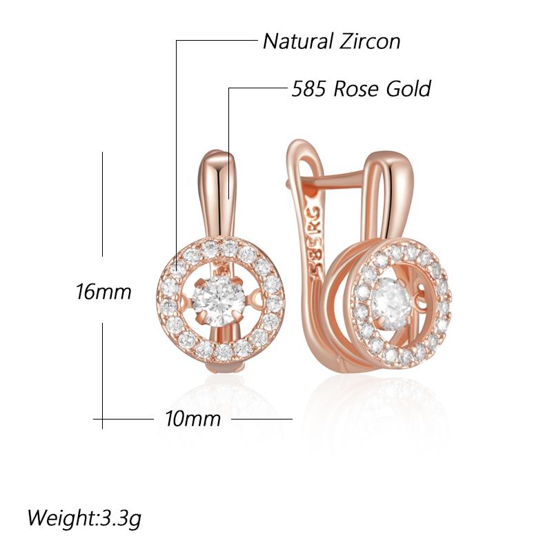 Kienl   Rosegoldfarbene Englische Ohrringe Für Frauen Mode Schwingende Natürliche Zirkon Accessoires Hohe Qualität Täglicher Schmuck