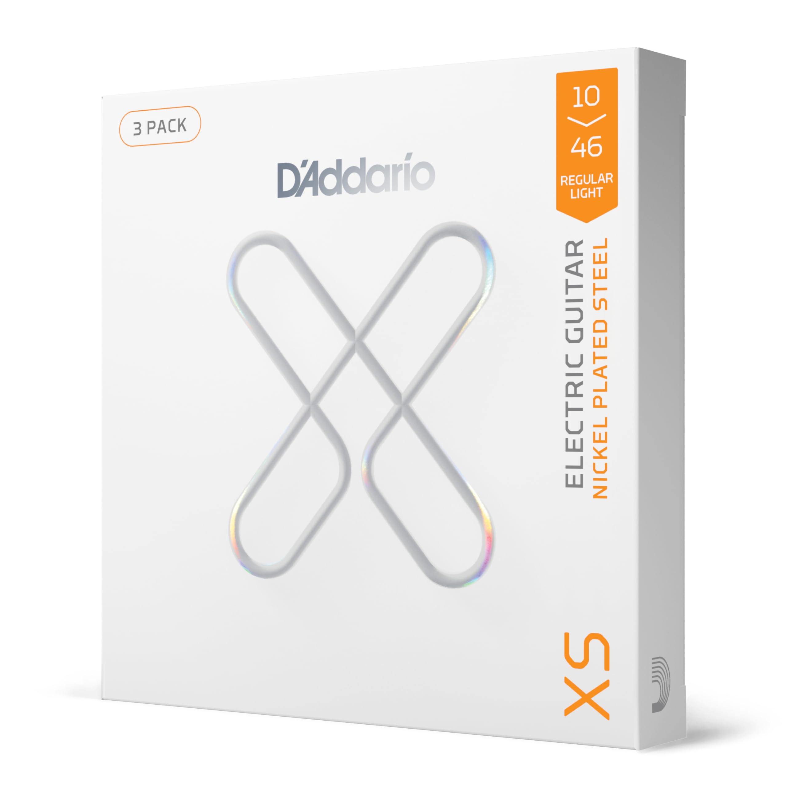 

D Addario XS Coated Nickel Electric Guitar Strings, Regular Light, .010-.046, XSE1046-3P (3-pack) [Official Japanese Product]