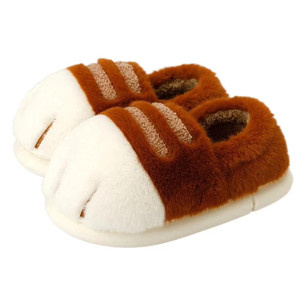 

Fashion New Adorable Kitty Claw Slippers Women s Home Shoes Non Slip Furry Mules Female Fashion Warm Fluffy Slides Outdoor Cat Slippers 36-37