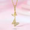 Double Butterfly S925 Sterling Silver Necklace - Elegant Tassel Clavicle Chain for Women