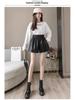 Women's 2023 Autumn/Winter PU Leather A-Line Shorts, High Waist, Loose Fit, Casual Slim Boot Style