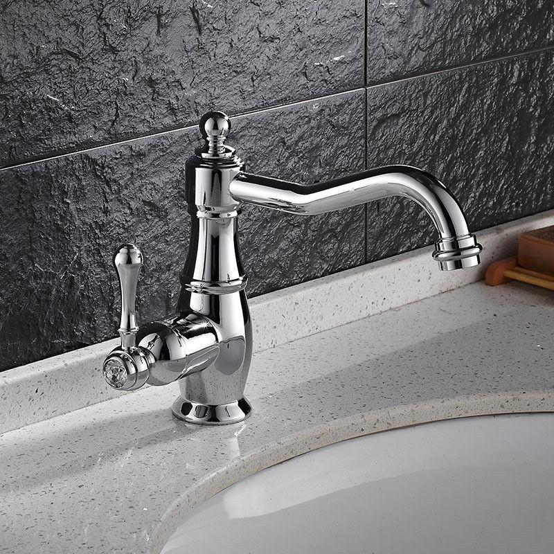 

Bathroom Basin Faucet Chrome/Black Brass Sink Faucet Hot&Cold Mixer Wash Table Basin Tap Single Handle Crane