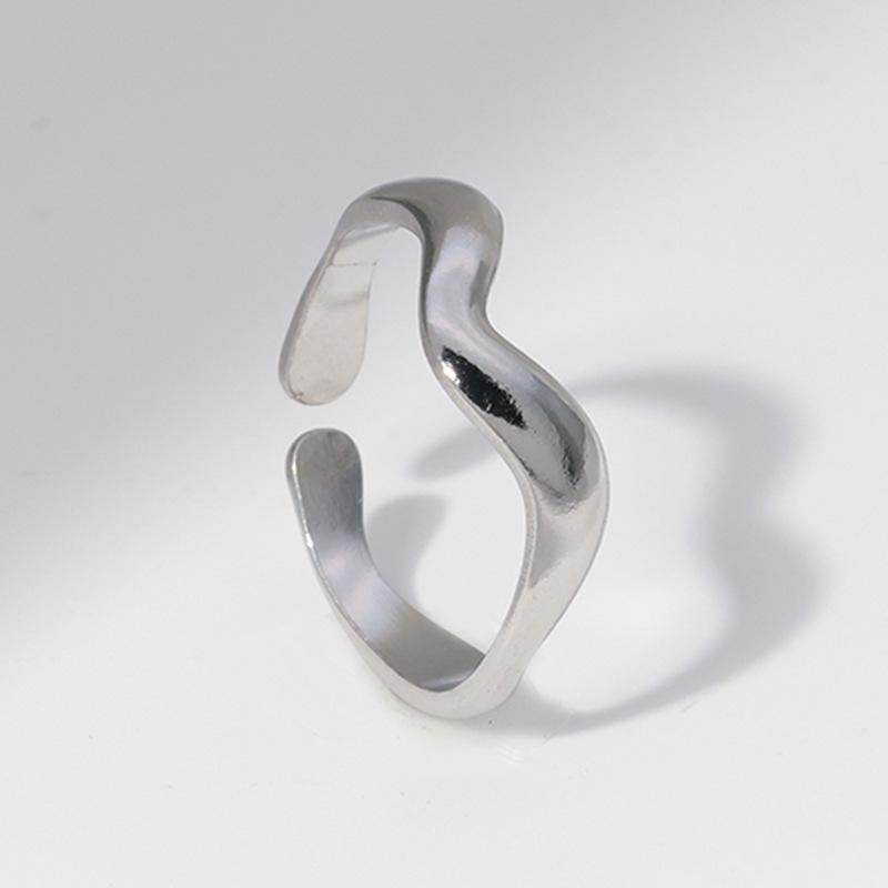 

Minimally Designed Wave Opening Ring for Women, Featuring A Cool and Niche Design, and A Tail Ring. resizable