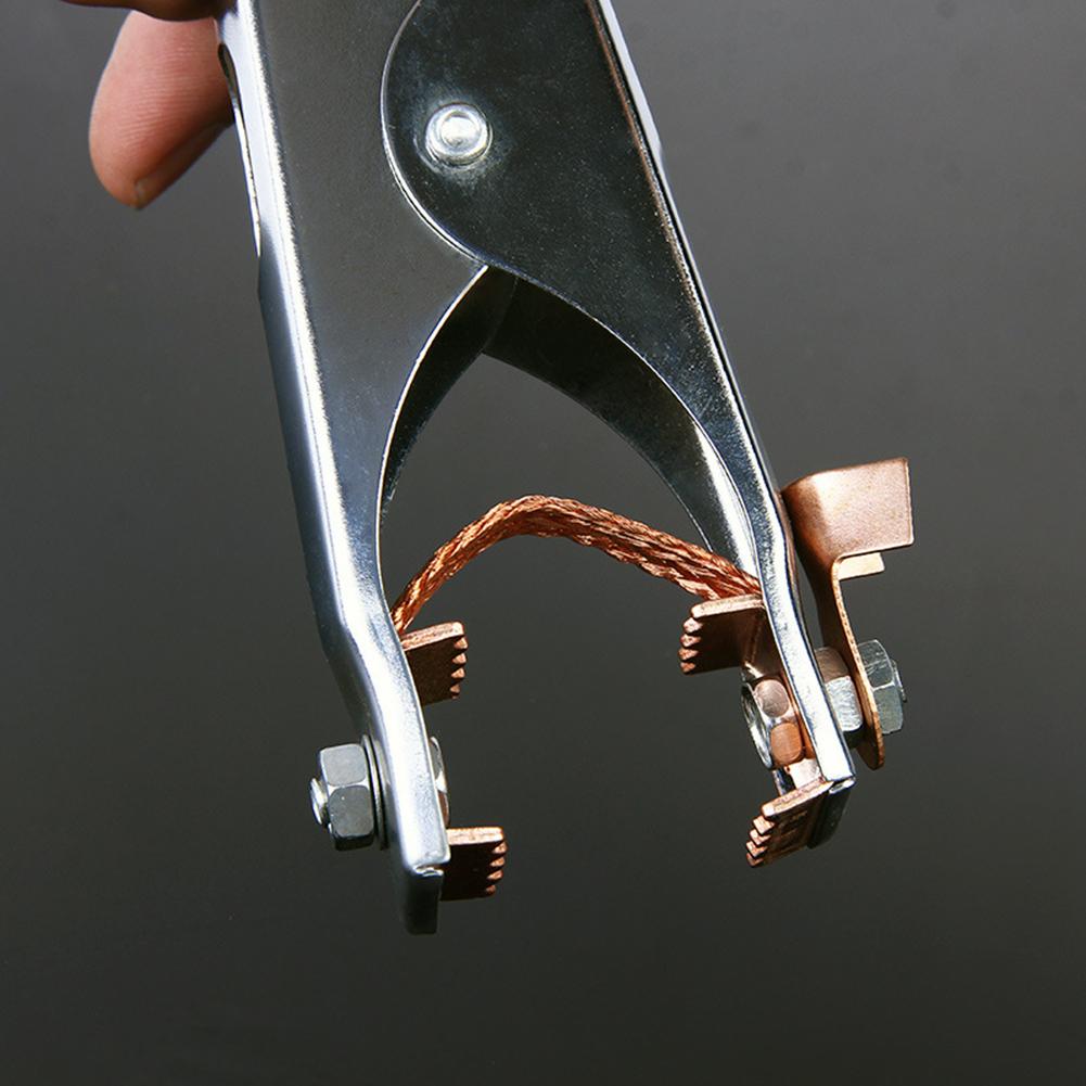 Crocodile Clips Ground Clamp Iron Chrome Plated Copper Strip Polishing Welding Electrode Holder Earth Ground Cable Clip
