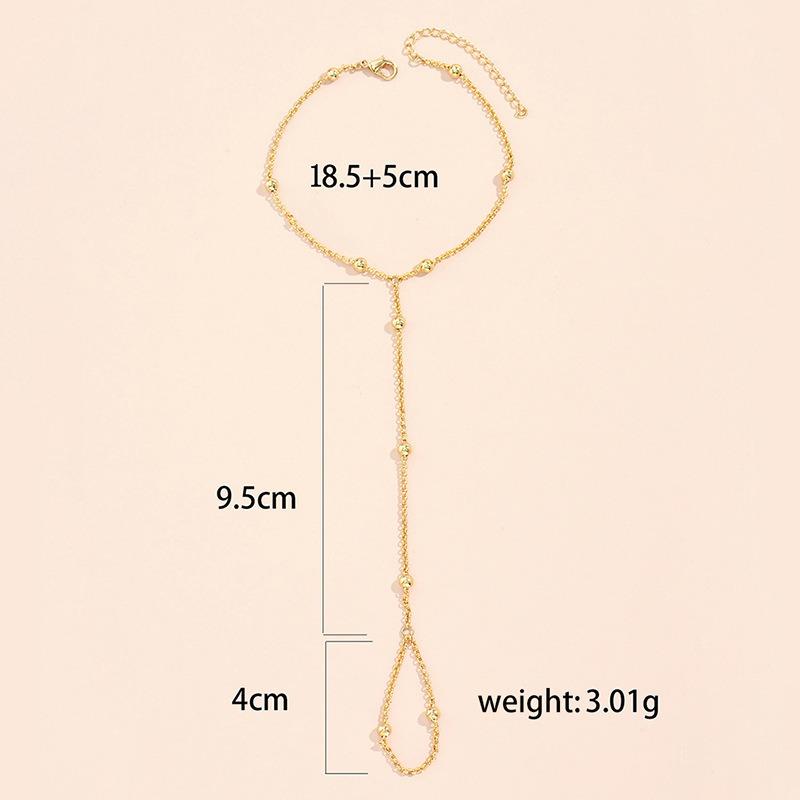 New Versatile Hand Accessory: Simple White Pearl Bracelet, Lady s Butterfly Finger Chain Golden #1
