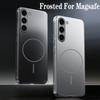 Ultra Thin Metallic Paint Magnetic Case For Samsung S25 S24 S23 S22 Ultra Plus For Magsafe Wireless Charging Armor Hard PC Cover