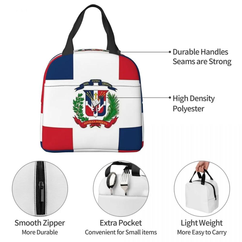 Dominican Republic Flag Gifts, Insulated Lunch Bag for Kids School Cooler Thermal Food Box Tote Leakproof Lunch Boxes Container