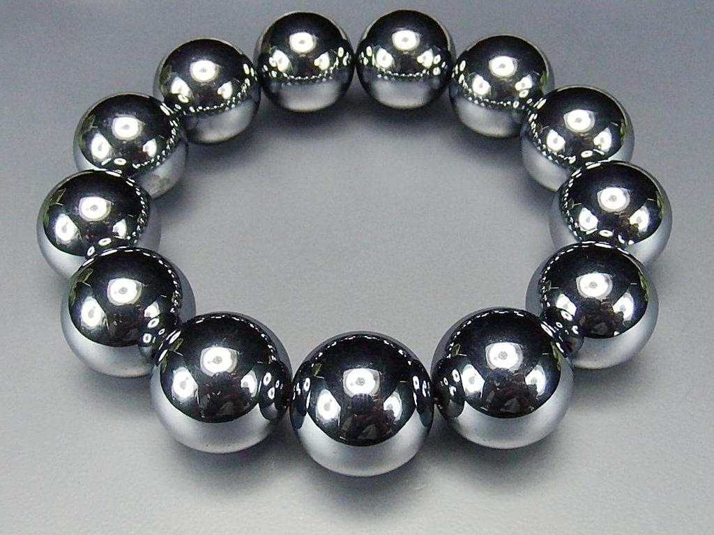 [Sekimachi] AAA High-Purity Terahertz Stone 18mm Bracelet, Extra Large Beads, Impressive Men's Prayer Beads