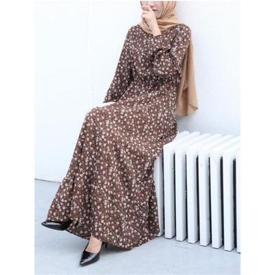 Women Bohemian Long Maxi Dress Muslim Casual Summer Spring Solid Full Sleeve O Neck Female Dresses Dropshipping