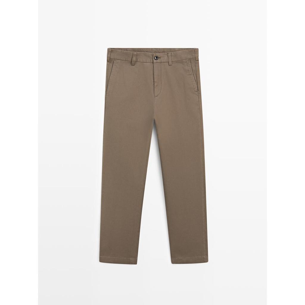 Masimodutti Tapered Fit Micro Textured Pants