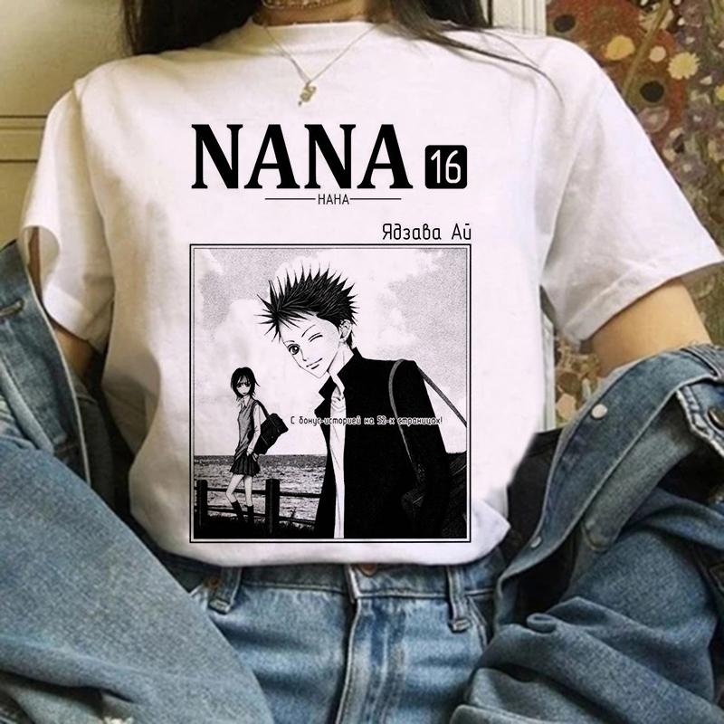 Anime Nana T Shirt for Women Japanese 2000s Style Y2k Tshirt Harajuku Fashion Casual Short Sleeve Top Kawaii Graphic T Shirts