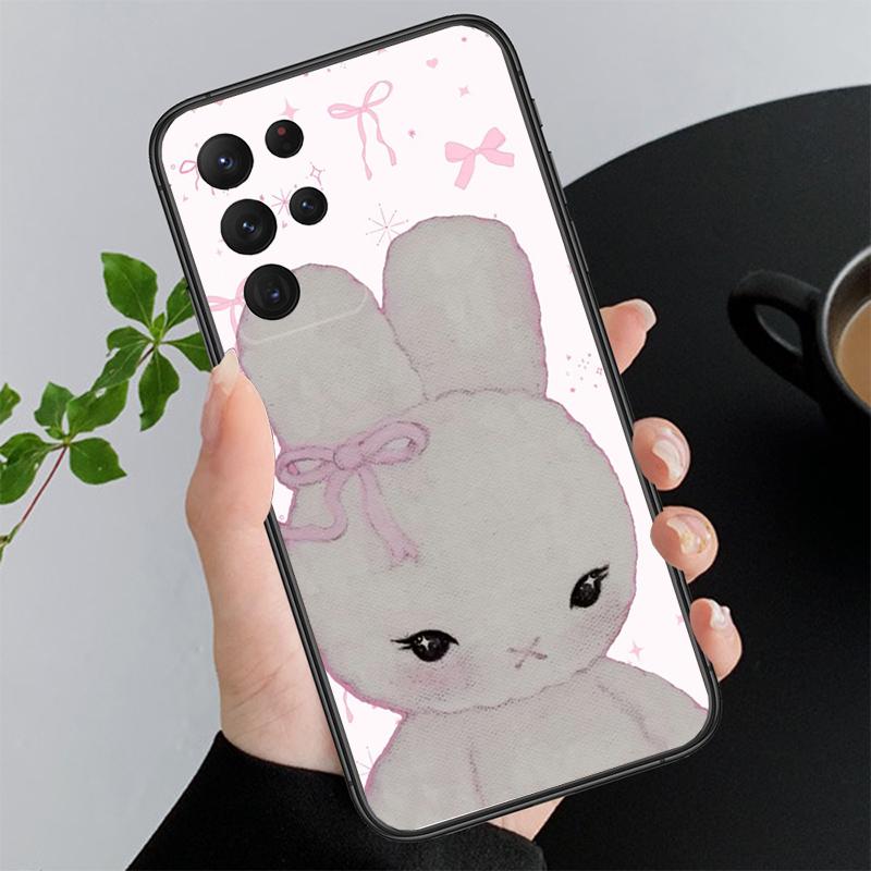 Cute Rabbit Cartoon Funda Phone Case For Samsung Galaxy S25 S24 S23 S22 S21 Ultra S24 S23 S22 S21 S25 Plus S24 S20 FE