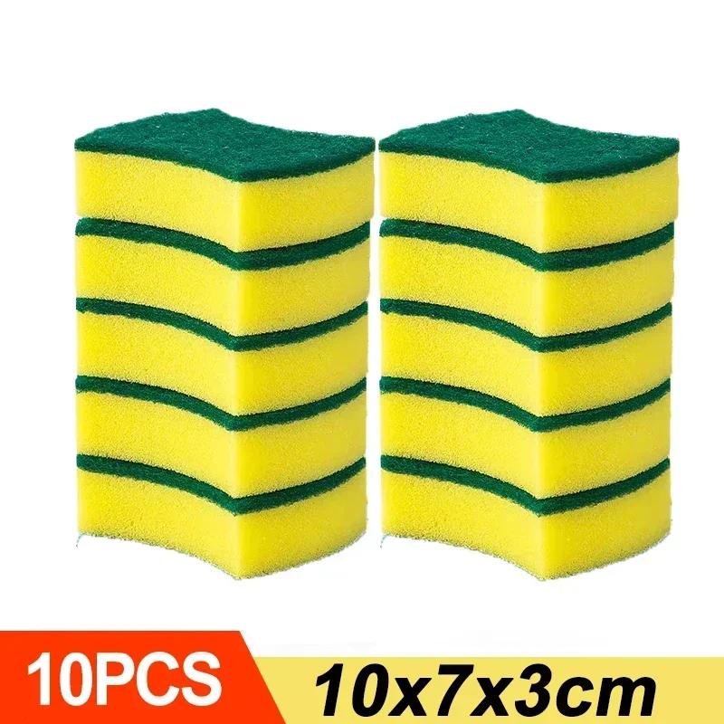 Double-sided Kitchen Dishwashing Sponge Plush Moisture-wicking Cleaning Rub Dish Pot Rust Sponges Wipes Home Cleaning Brush