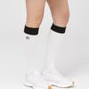 DOYOUKNOWMC ALL SEASON Color Block Rib White Wappen Decorated Knee Socks