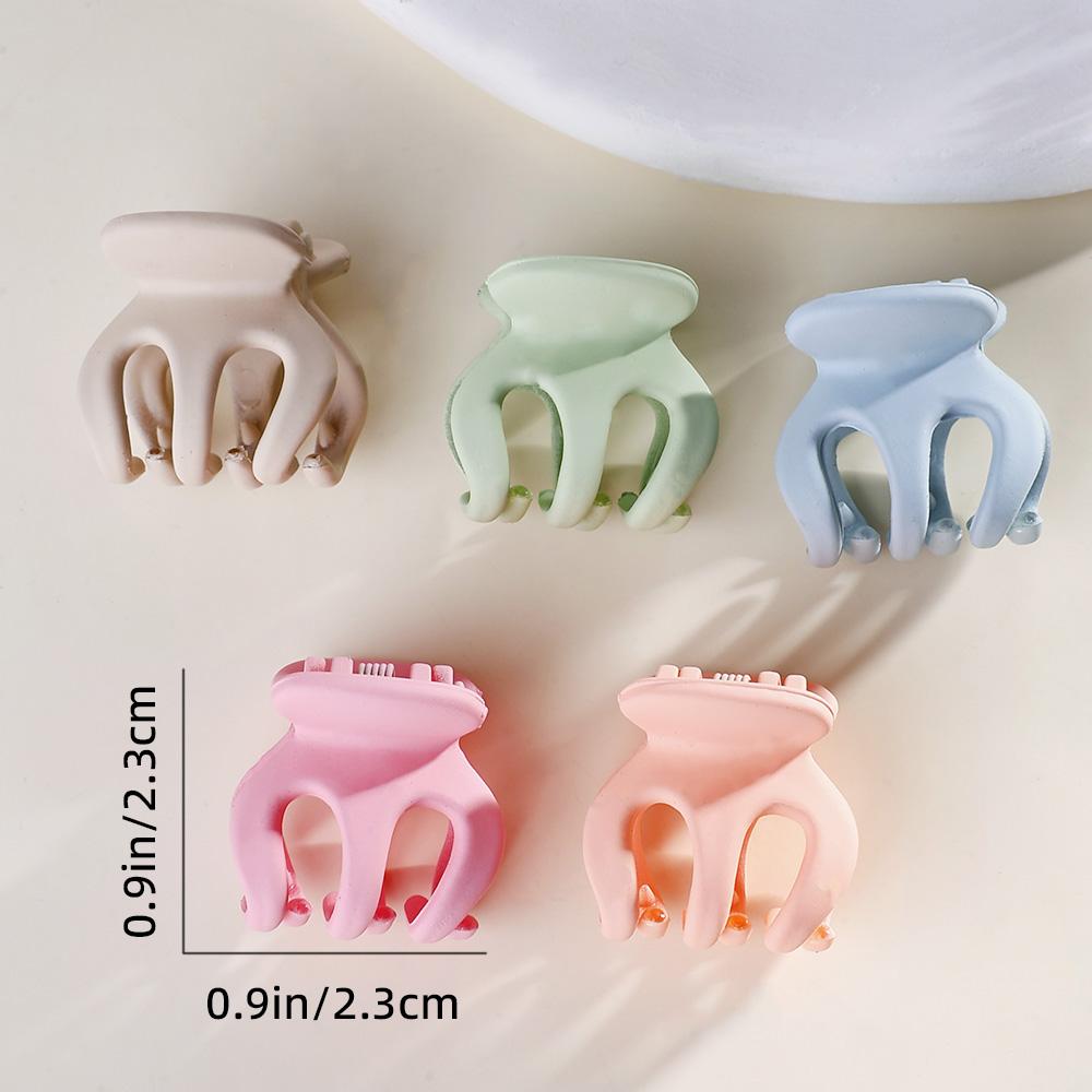 10pcs/set Simple Frosted Small Hair Claws For Girls Solid Color Acrylic Hairpins Barrettes Headwear Fashion Hair Accessories