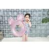 Cartoon Childrens Thickened With Handles Sequins Pink Ears Swimming Rings