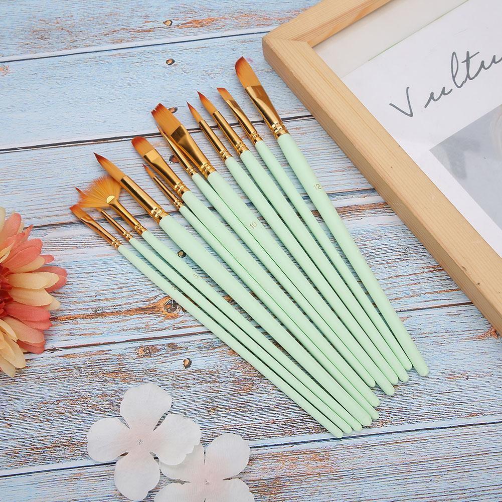 12PCs Nylon Brush Set Watercolor Brush Painting Tool Art Supplies for Craft Collection12PCs  Matt