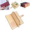 Elegant Women Leather Card Holder Long Trifold Wallet With Tassel And Checkbook Pocket