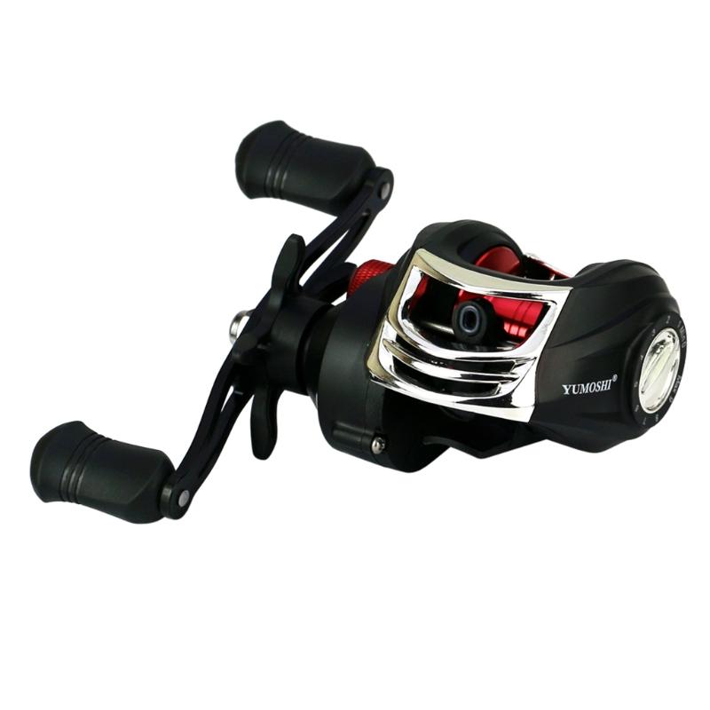 

Fishing Baitcasting Reel 7.2:1 High Speed Ultralight Drag Metal Spool Fishing Reel For Bass in Ocean чорний/червоний