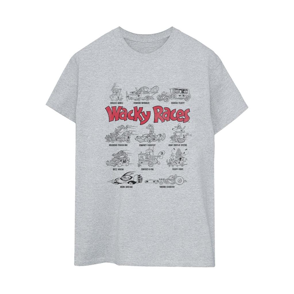 Wacky Races Womens/Ladies Car Lineup Cotton Boyfriend T-Shirt