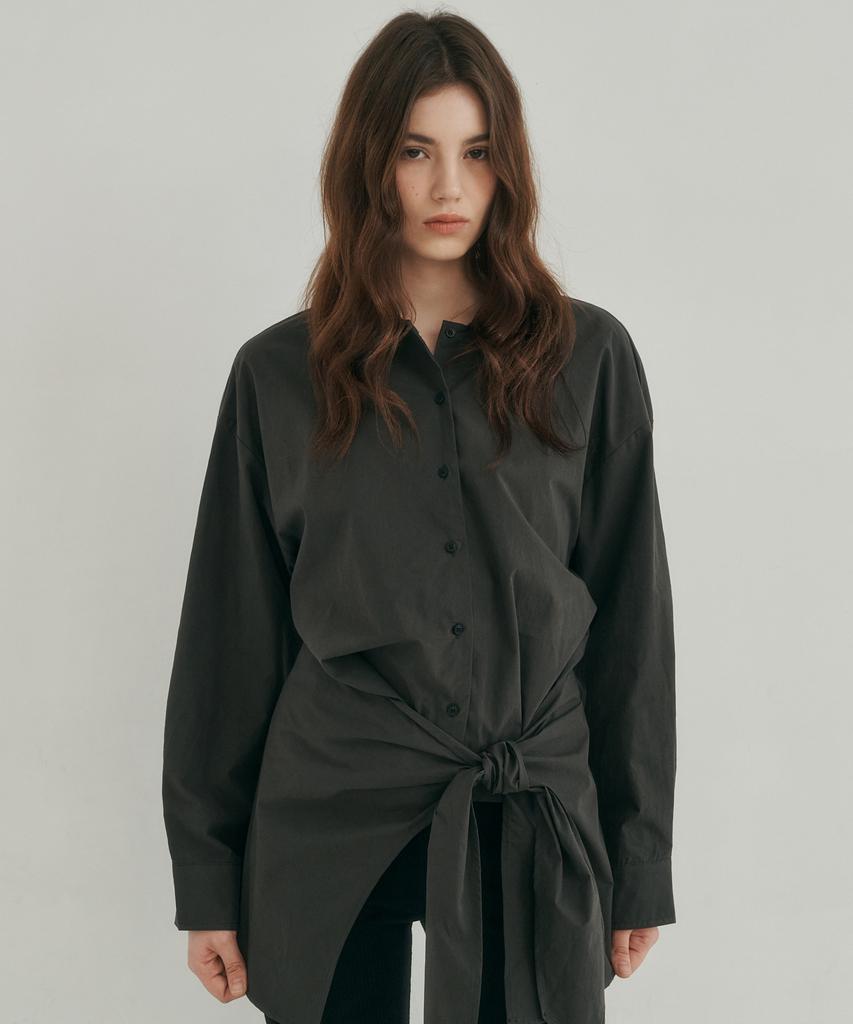 LOSSYROW Muse Wrap Shirt Charcoal