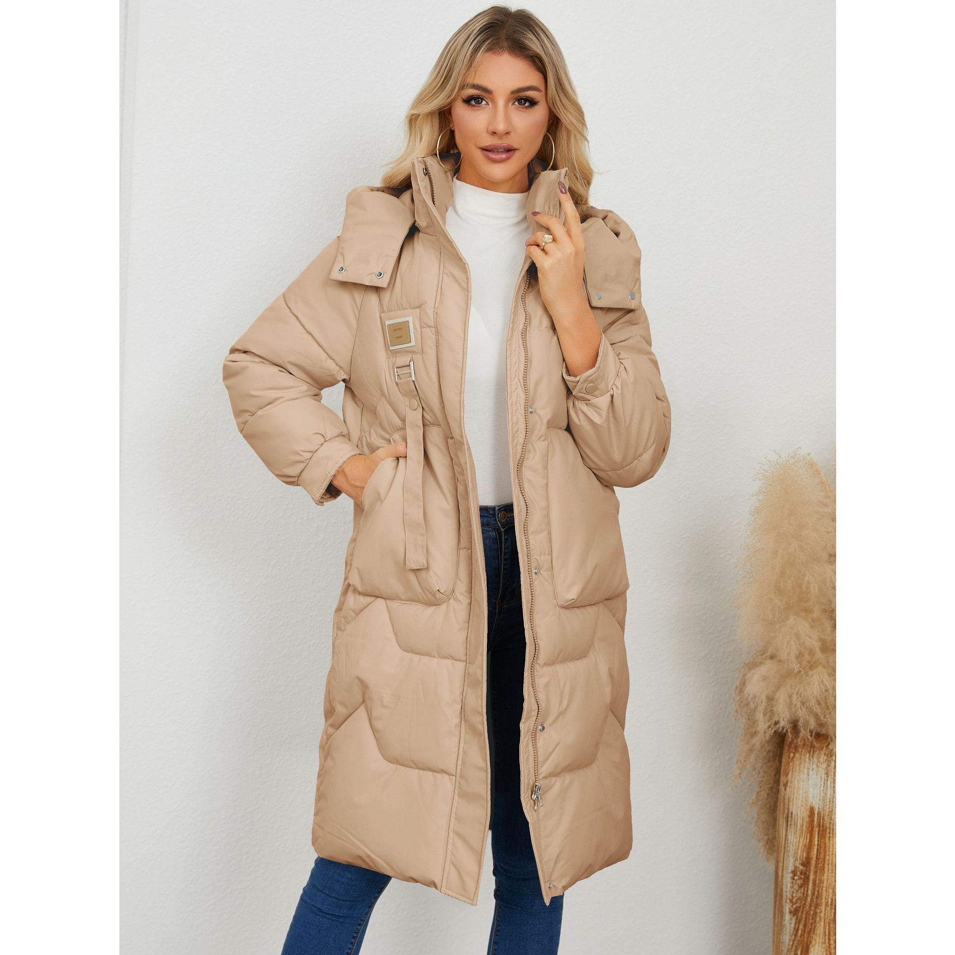

2026 Autumn Winter Women s Hooded Cotton Parka, Thick Warm Padded Long Sleeve Coat with Thermal Insulation, Casual Winter Jacket for Cold Weather XL хакі