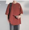 Men's Summer Cotton-Linen Short-Sleeve Chinese Style Embroidered Casual T-Shirt