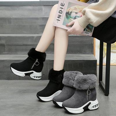Baskets chaudes d'hiver à plateforme pour femmes, bottes de neige, chaussures décontractées, bottines à fermeture éclair pour dames