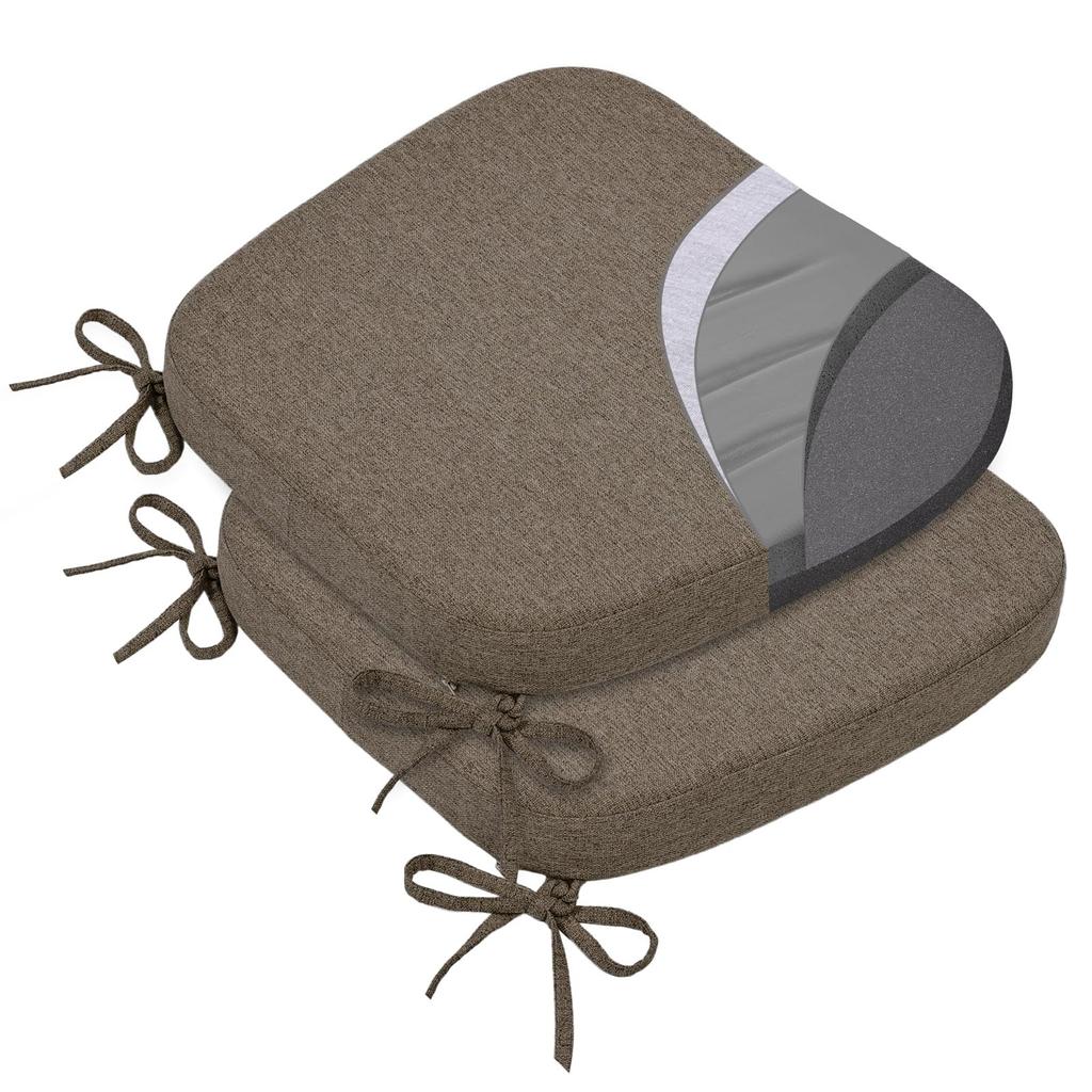 HAVARGO Seat Cushion for Set of Memory Foam High Double Layered Chair Comes with Hurt Your Memory Foam Washable Dining Chair Seat Cushion Chairs, 2, +