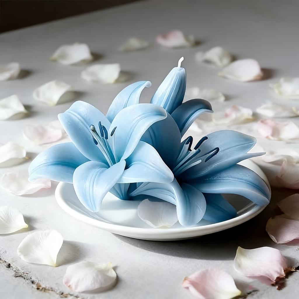 1 Realistische Lelie Siliconen Mal - Herbruikbare, Anti-aanbak Bloemblad en Blad Mal voor Klei/hars/kaars/zeep/gips Ambachten, Doe-het-zelf Projecten, Bruiloftsdecoraties