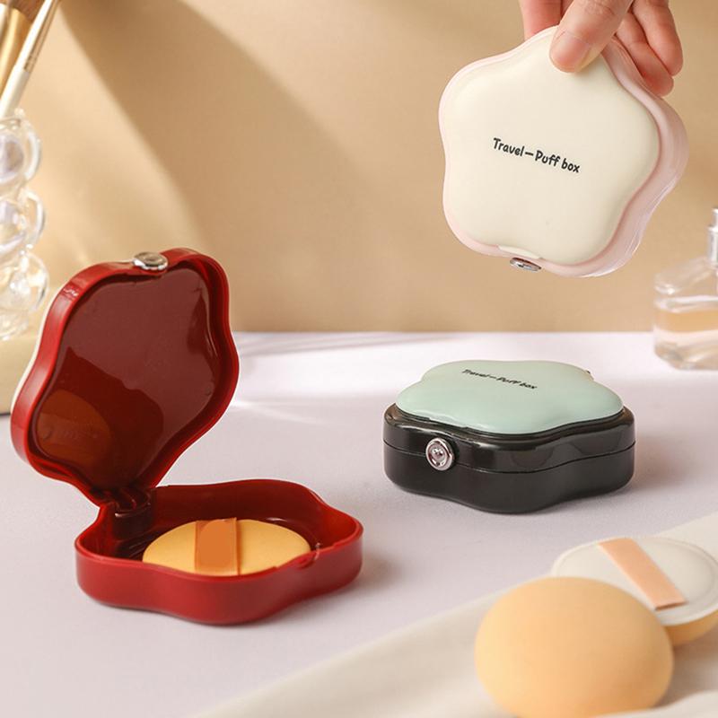 Double-Layer Folding Powder Puff Boxes Breathable Moisture-Proof Enlarged And Thickened Air Cushion Puff Storage Box Makeup Case