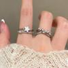  Y2K Accessories Star Zircon  Rings For Women Girls Double Layer Open Ring Aesthetic Jewelry Party Gifts