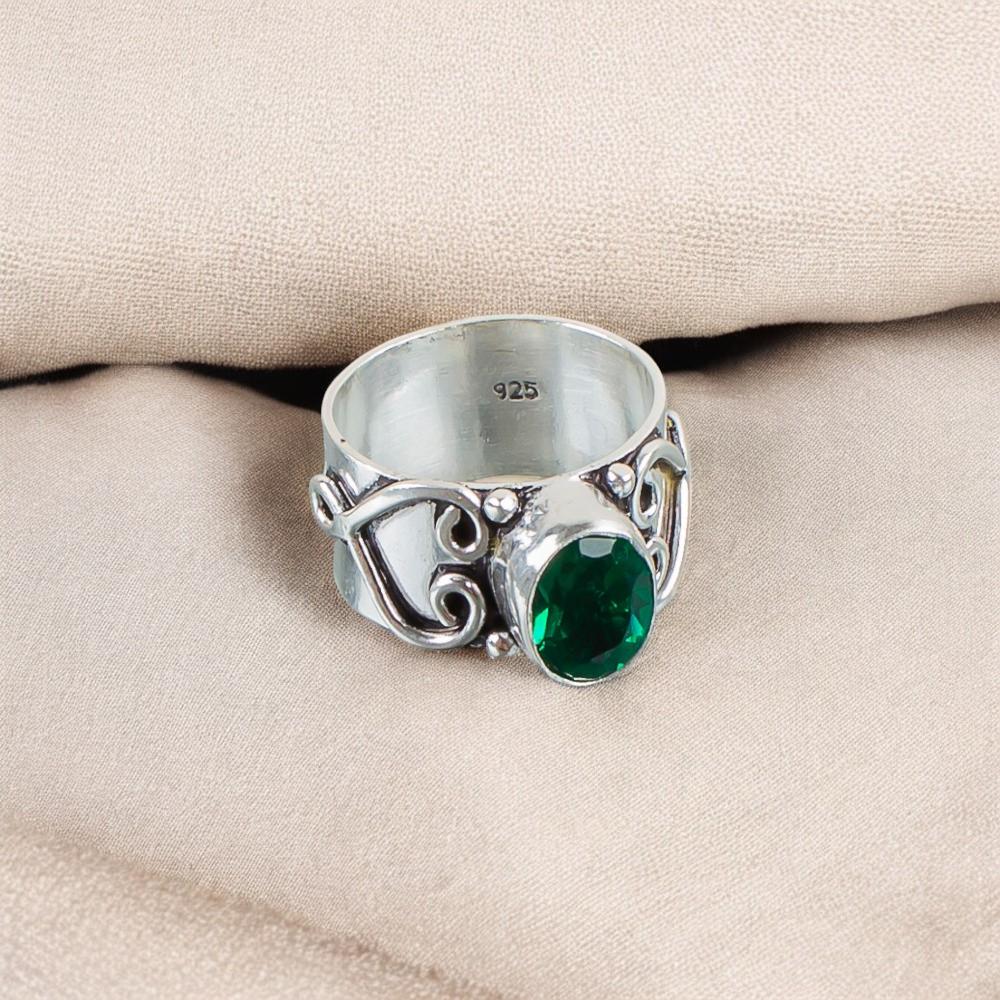 Chrome Diopside Gemstone 925 Sterling Silver Jewelry Handmade Partywear Ring RR-16-1