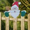 Christmas Fence Peeker Christmas Santa Snowman Fence Peeker Decoration Cute Fence Sign Ornaments For Yard Art Garden Christmas
