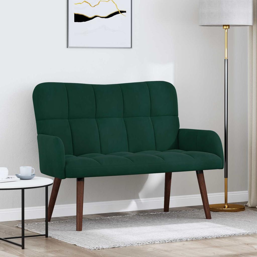 2 Seater Sofa Dark Green 115 x 61 x 87 cm Velvet (V)