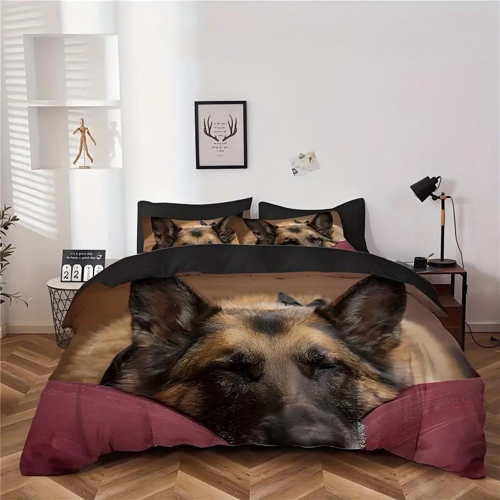 Shepherd Dog 3d Printed Bedding Set Cute Animal Style luxury Duvet Cover Soft Comfortable Home Textile Polyester Quilt Cover Set