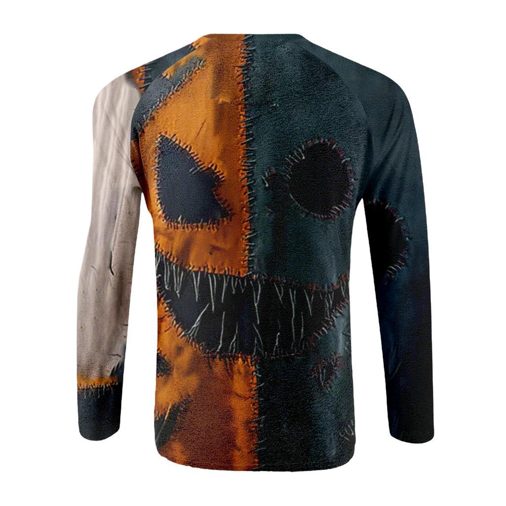 Halloween Print Raglan Sleeve Men's Long Sleeve Top