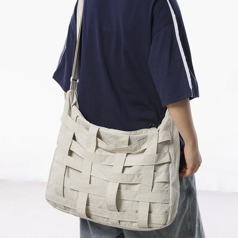 Men's Crossbody Bag Hollow Messenger Bag Women's Large Capacity Shoulder Bag
