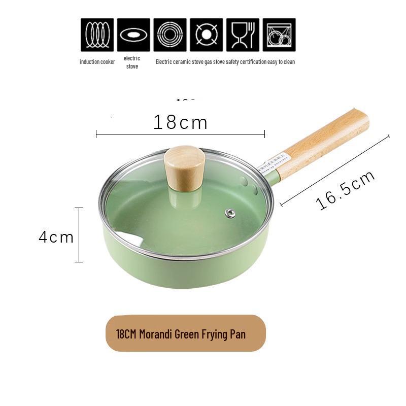 Sheng Bang Rong Non-Stick Flat-Bottom Frying Pan with Maifan Stone for Mini Induction Cookers