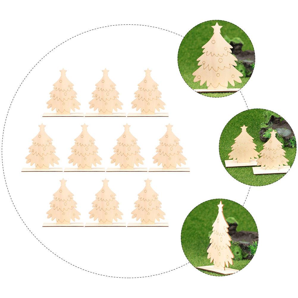 10Pcs Christmas Tree Wood Boards Safe Non-Breakable Kids DIY Painting Boards Xmas Decoration Craft Christmas Tree Board