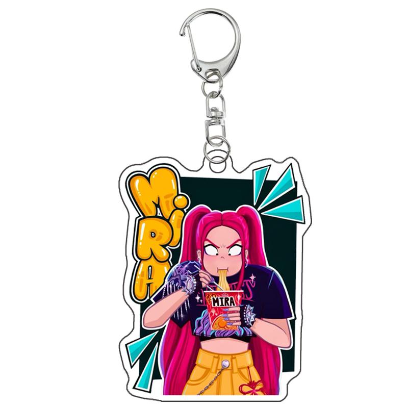 New Demon Hunters Kpop Rumi Zoey Jinu Mira Key Ring Acrylic Keyrings Huntrix Saja Boys Mystery Keychains Accessories Fans Gifts